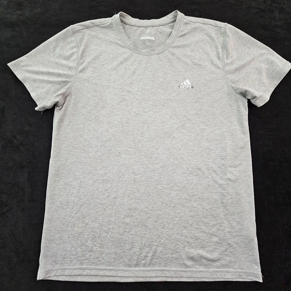 adidas Golf Gray Short Sleeve Polyester Performance T-Shirt Men's L